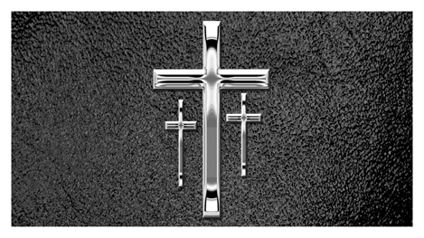 137 DA25-517-SL-SH-BK Silver 3 Crosses Shimmer Black